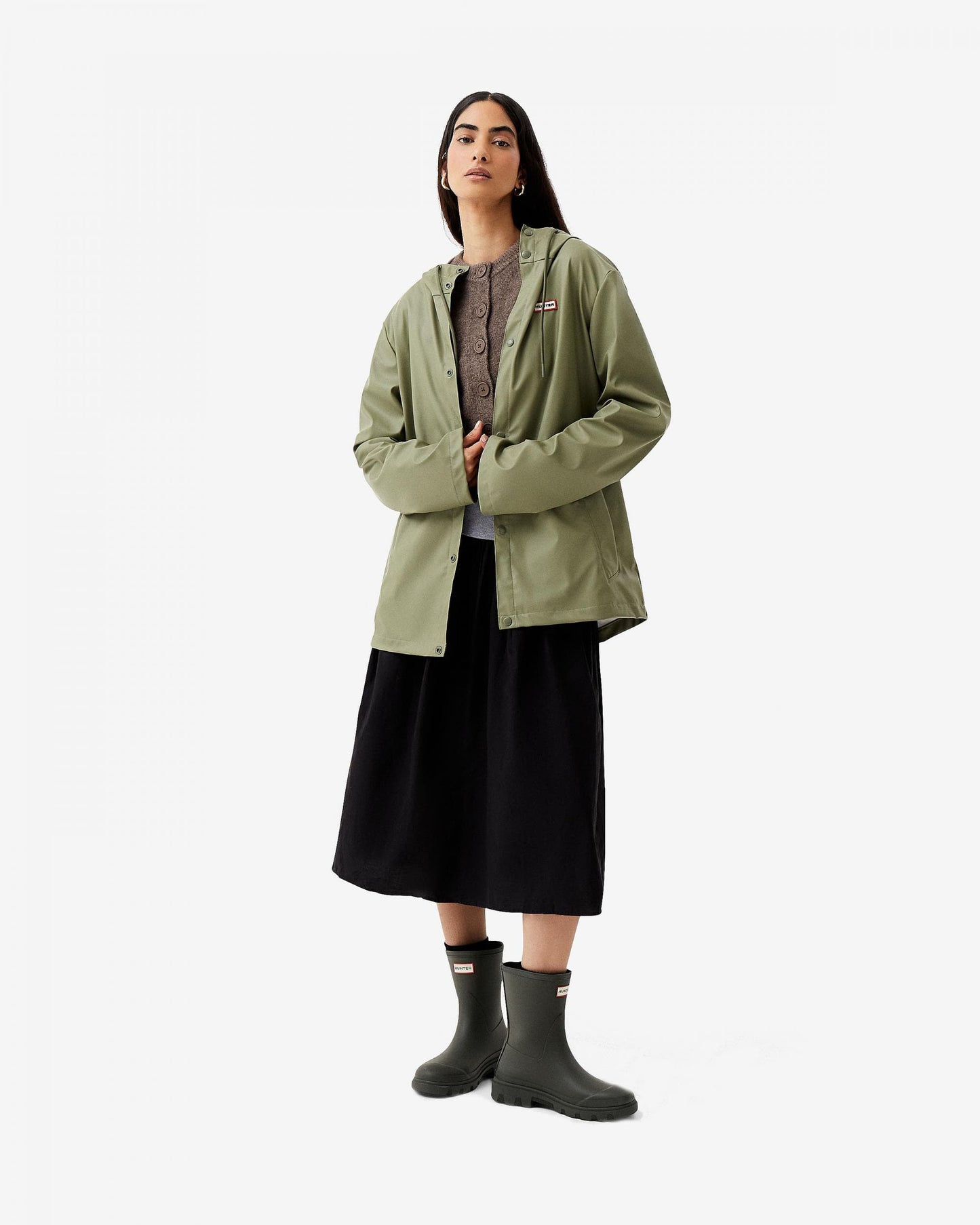 Hunter Izzy Unisex Hooded Jacket - Deep Lichen Green