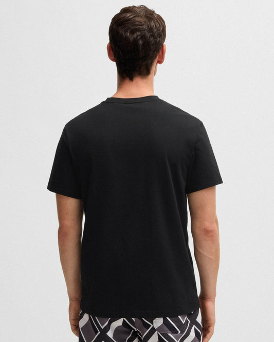 BOSS Orange RN Mens Relaxed Fit T-Shirt With Contrast Logo - Black 001