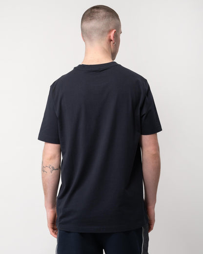 BOSS Green Tee Mens Stretch Cotton T-Shirt with Contrast Logo - Dark Blue 403