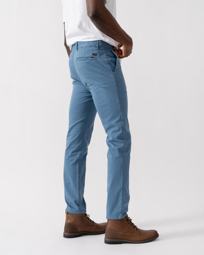 BOSS Orange Mens Slim Fit Chinos in Stretch-Cotton Satin - Open Blue 472