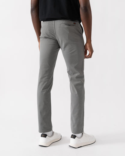 BOSS Orange Mens Slim Fit Chinos in Stretch-Cotton Satin - Open Grey 076