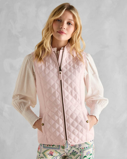 Joules Minx Womens Diamond Quilt Gilet - Pale Pink