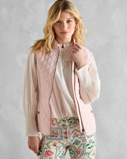 Joules Minx Womens Diamond Quilt Gilet - Pale Pink