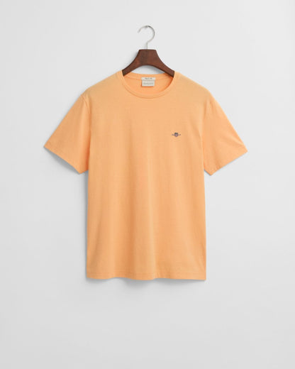 GANT Mens Regular Fit Short Sleeve Shield Logo T-Shirt - 848 Peachy Orange