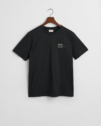 GANT Mens Small Graphic Short Sleeve T-Shirt - 5 Black