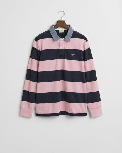 GANT Mens Regular Fit Chambray Stripe Heavy Rugger - 637 California Pink