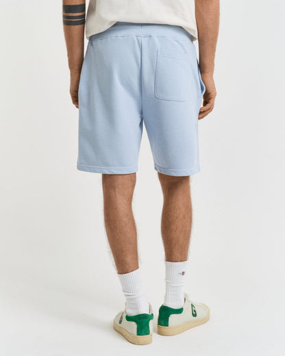 GANT Regular Fit Shield Logo Sweat Shorts - 457 Fresh Blue
