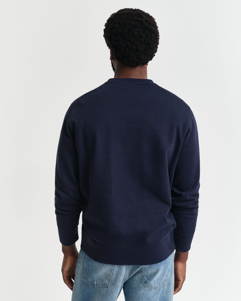 GANT Mens Graphic Crew Neck Sweatshirt - 433 Evening Blue