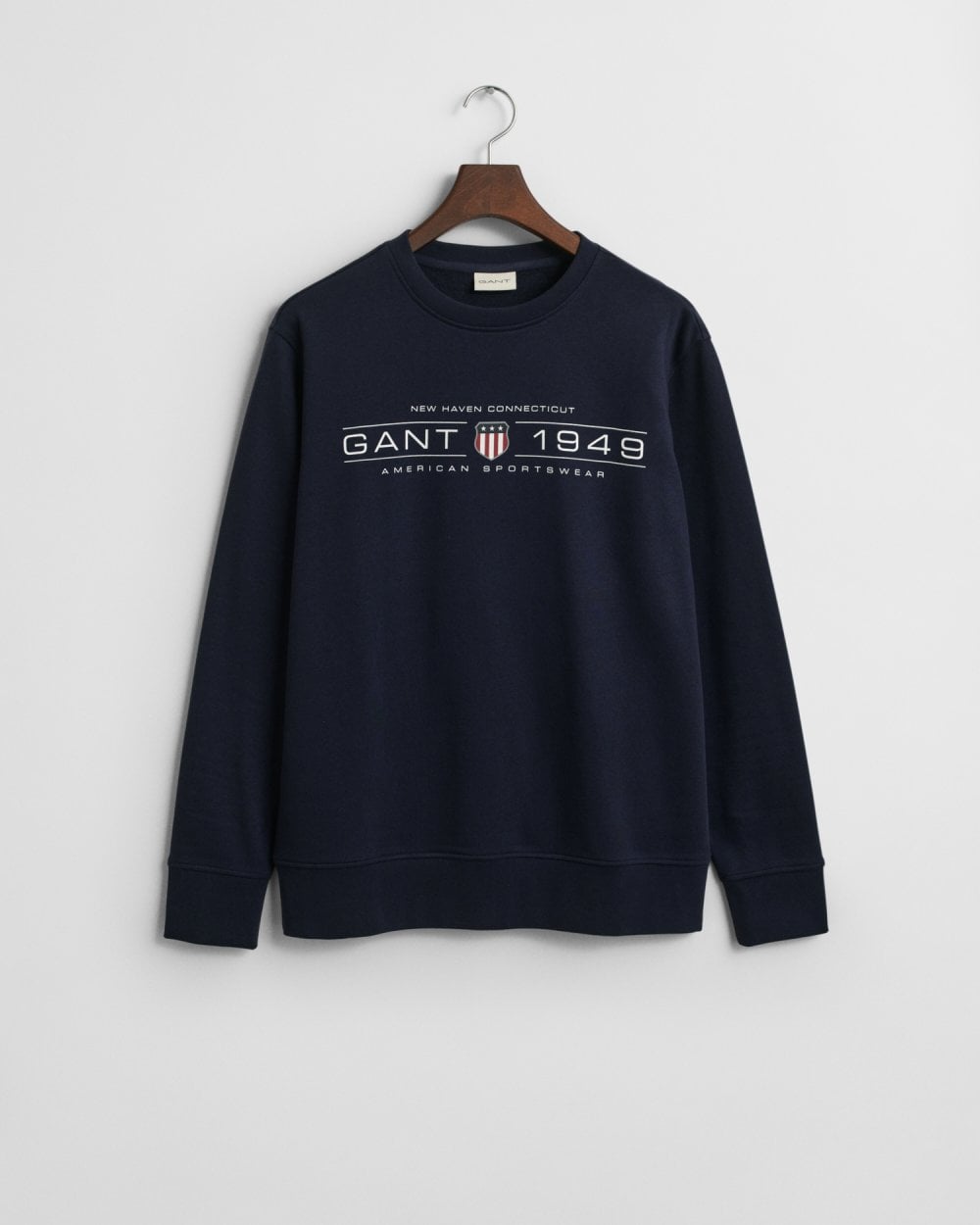 GANT Mens Graphic Crew Neck Sweatshirt - 433 Evening Blue