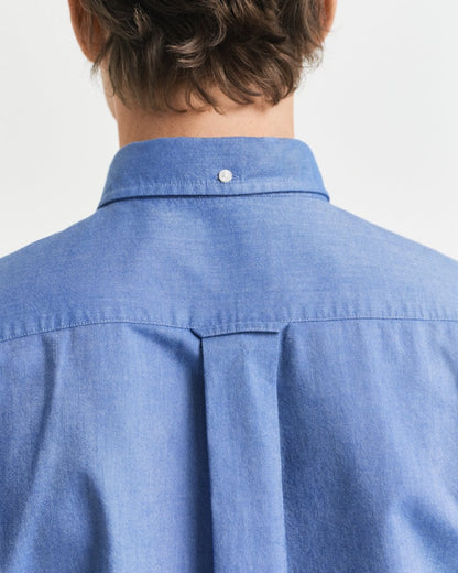 GANT Mens Regular Fit Short Sleeve Oxford Shirt - 407 Rich Blue