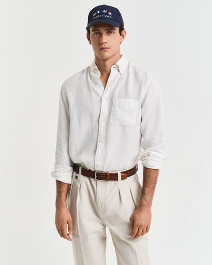 GANT Mens Regular Garment Dyed Linen Shirt - 110 White
