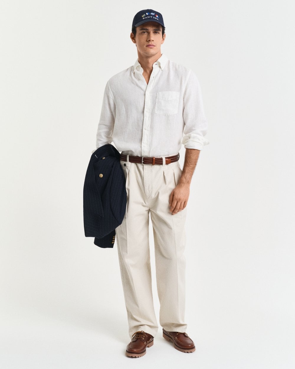 GANT Mens Regular Garment Dyed Linen Shirt - 110 White