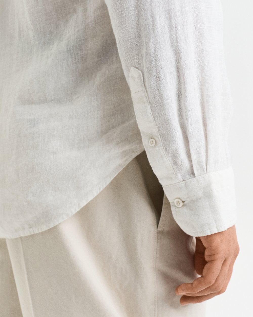 GANT Mens Regular Garment Dyed Linen Shirt - 110 White