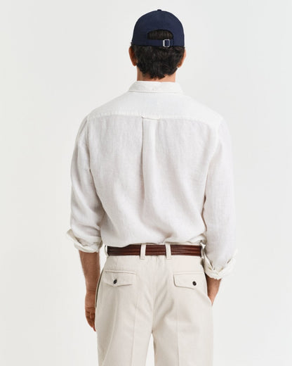 GANT Mens Regular Garment Dyed Linen Shirt - 110 White