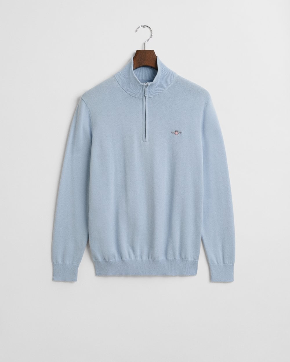 GANT Mens Classic Cotton Half Zip Jumper - 457 Fresh Blue