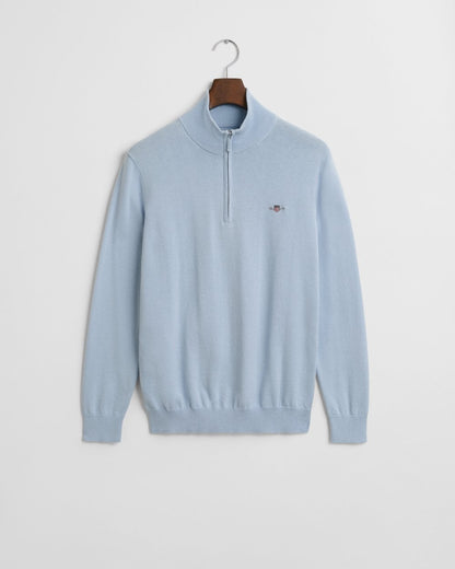 GANT Mens Classic Cotton Half Zip Jumper - 457 Fresh Blue