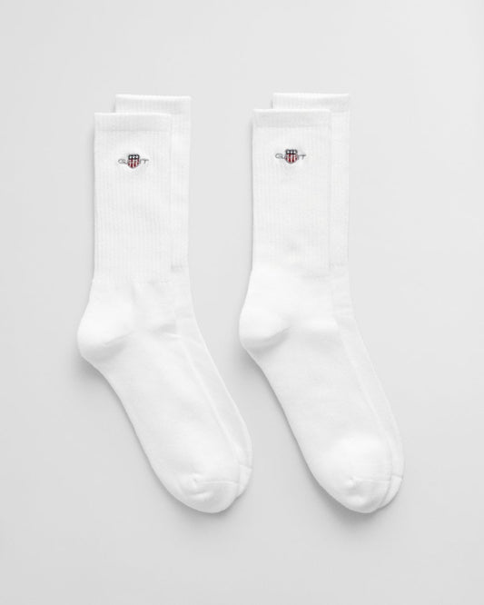 GANT Mens Shield Sport Socks 2-Pack - 110 White