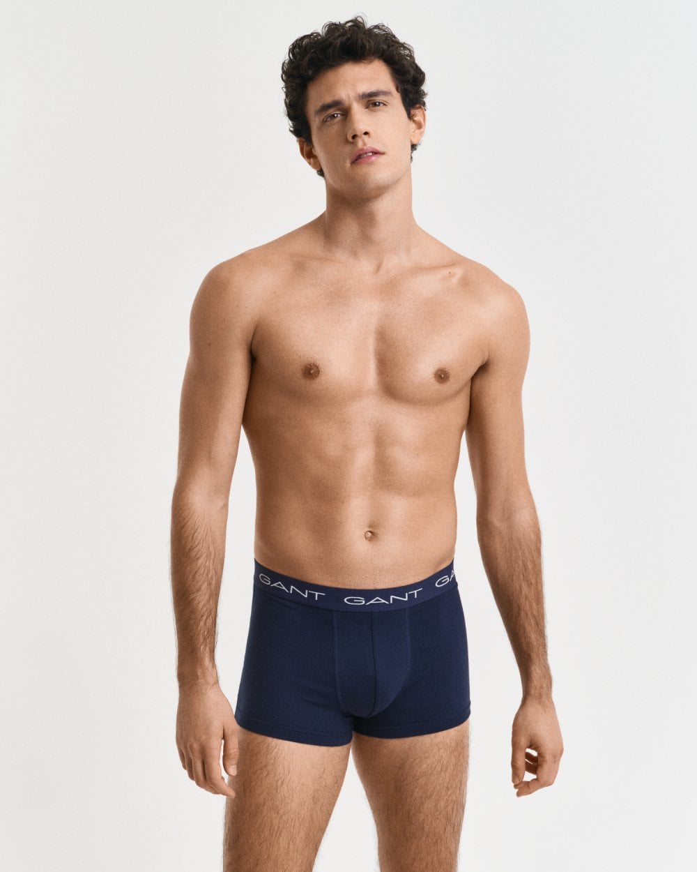 GANT Mens Slim Fit Cotton Jersey Trunks 3-Pack - 410 Marine