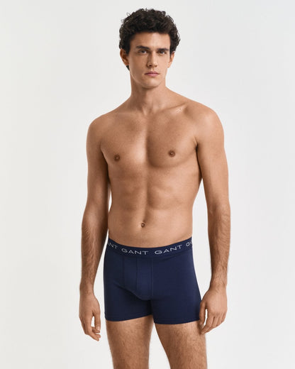 GANT Mens Slim Fit Cotton Jersey Boxer Briefs 3-Pack - 410 Marine