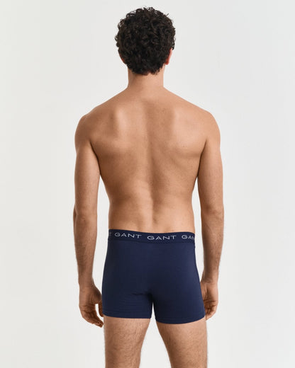 GANT Mens Slim Fit Cotton Jersey Boxer Briefs 3-Pack - 410 Marine