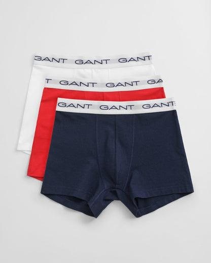 GANT Mens Slim Fit Cotton Jersey Boxer Briefs 3-Pack - 105 Multicolor