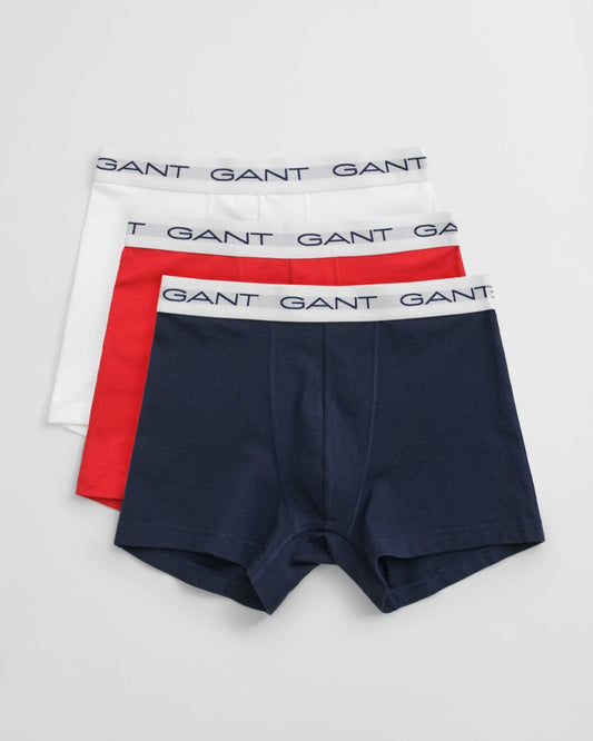 GANT Mens Slim Fit Cotton Jersey Boxer Briefs 3-Pack - 105 Multicolor