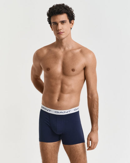 GANT Mens Slim Fit Cotton Jersey Boxer Briefs 3-Pack - 105 Multicolor