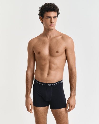 GANT Mens Slim Fit Cotton Jersey Boxer Briefs 3-Pack - 5 Black