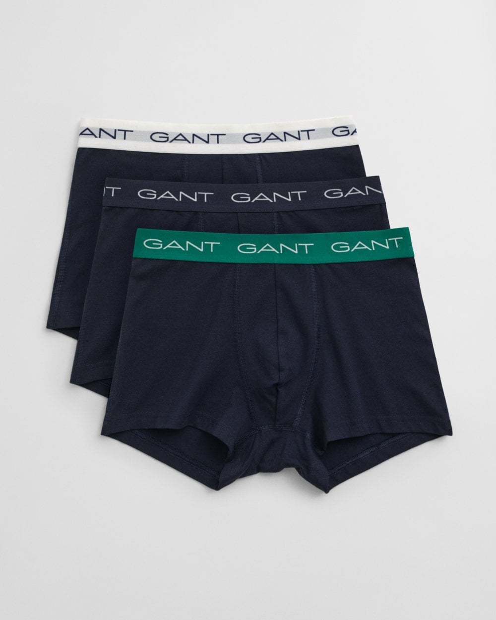 GANT Mens Stretch Cotton Jersey Trunks with Coloured Waistbands 3-Pack