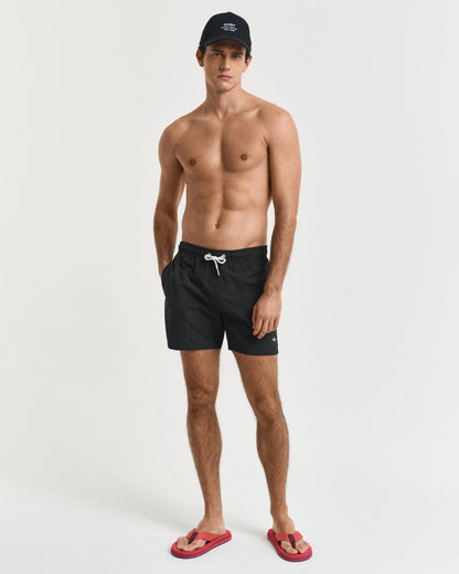 GANT Mens Swim Shorts with Embroidered Shield Logo - 5 Black