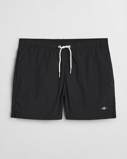GANT Mens Swim Shorts with Embroidered Shield Logo - 5 Black