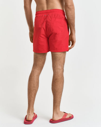 GANT Mens Swim Shorts with Embroidered Shield Logo - 620 Bright Red