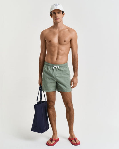 GANT Mens Swim Shorts with Embroidered Shield Logo - 362 Kalamata Green