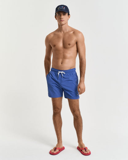 GANT Mens Swim Shorts with Embroidered Shield Logo - 407 Rich Blue