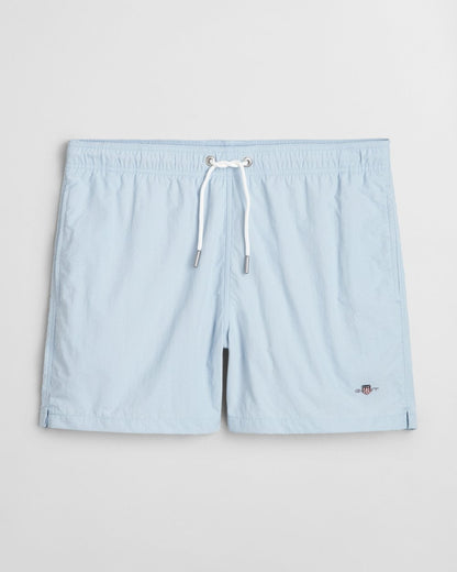 GANT Mens Swim Shorts with Embroidered Shield Logo - 457 Fresh Blue