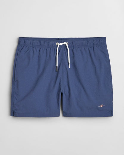 GANT Mens Swim Shorts with Embroidered Shield Logo - 401 Dusty Navy