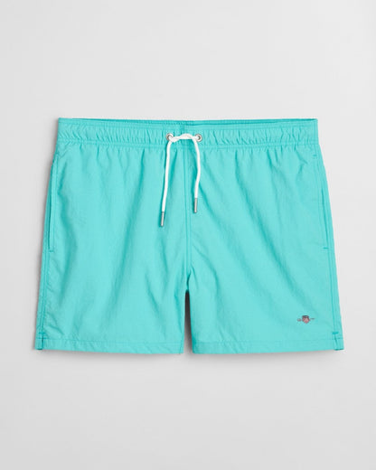 GANT Mens Swim Shorts with Embroidered Shield Logo - 353 Tropic Blue