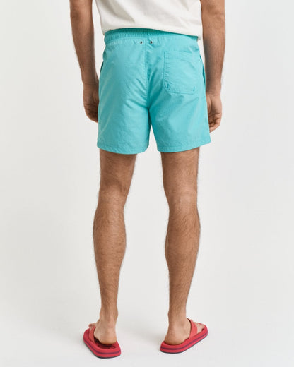 GANT Mens Swim Shorts with Embroidered Shield Logo - 353 Tropic Blue