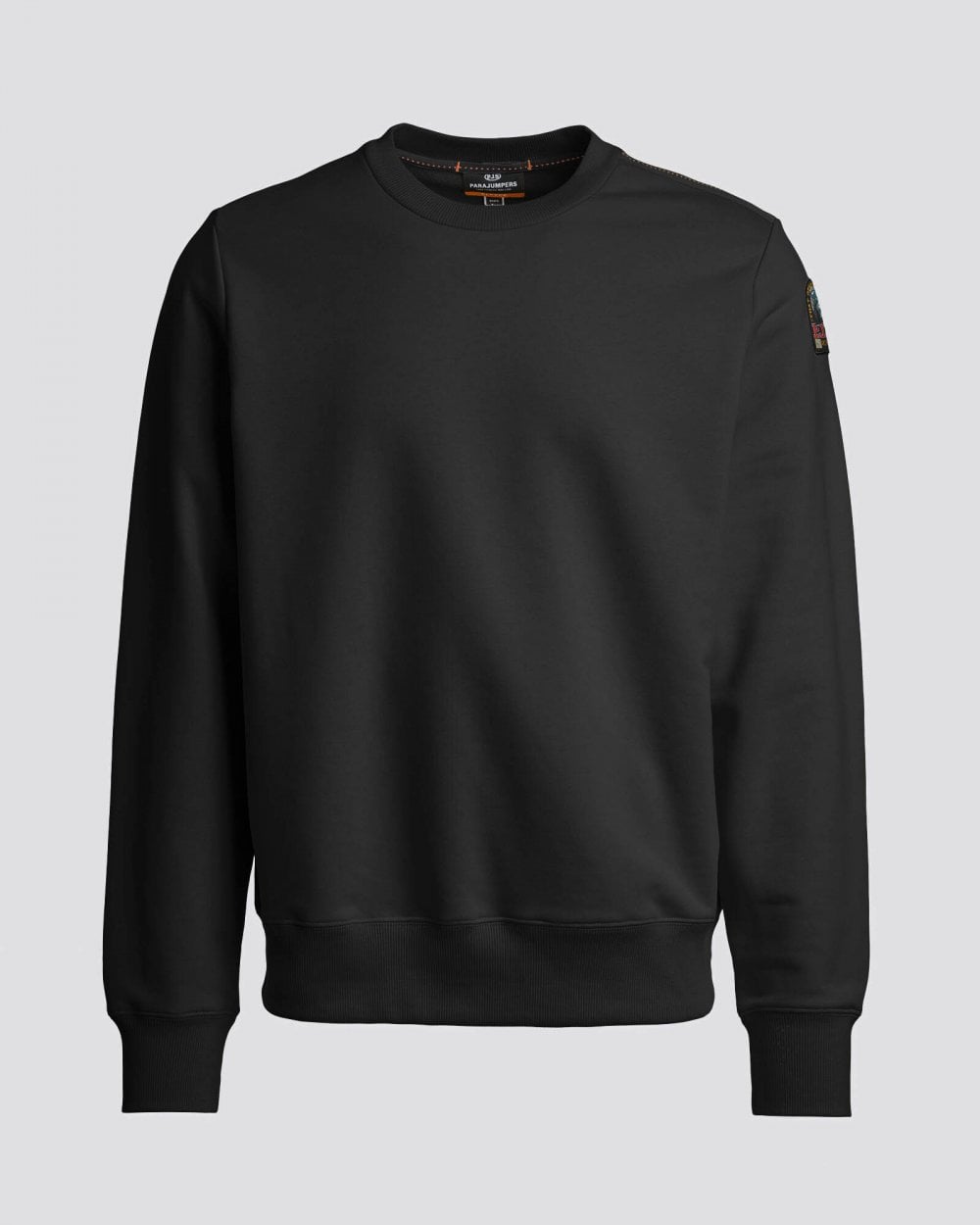 Parajumpers K2 Mens Crew Neck Sweatshirt with Logo Patch - Black 0541