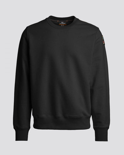 Parajumpers K2 Mens Crew Neck Sweatshirt with Logo Patch - Black 0541