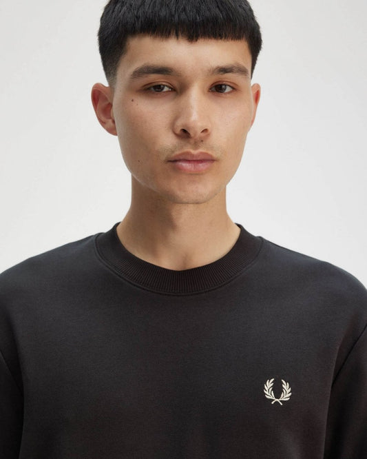 Fred Perry Mens Crew Neck Sweatshirt - Anchor Grey/Oatmeal V56