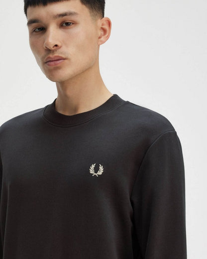 Fred Perry Mens Crew Neck Sweatshirt - Anchor Grey/Oatmeal V56