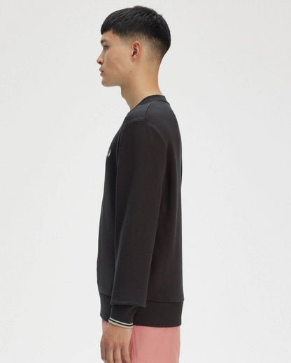 Fred Perry Mens Crew Neck Sweatshirt - Anchor Grey/Oatmeal V56