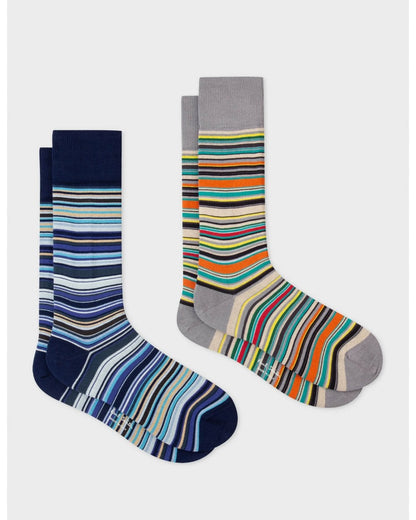 Paul Smith 2 Pack Mens Signature Stripe Socks - 2A Multi