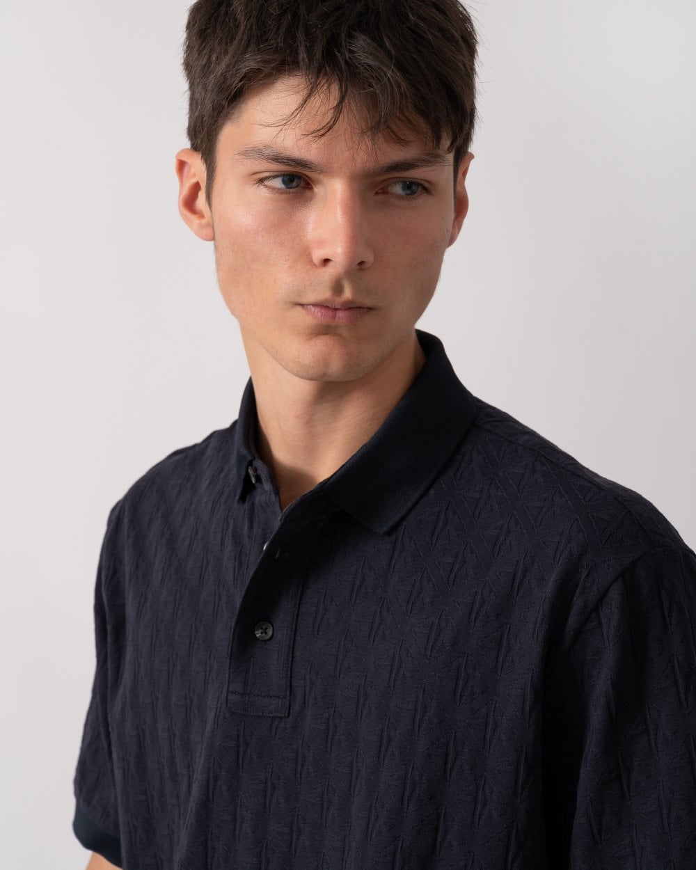 Armani Exchange Armani Exchange Mens Regular Fit Polo Shirt with Tone-On-Tone Allover Logo