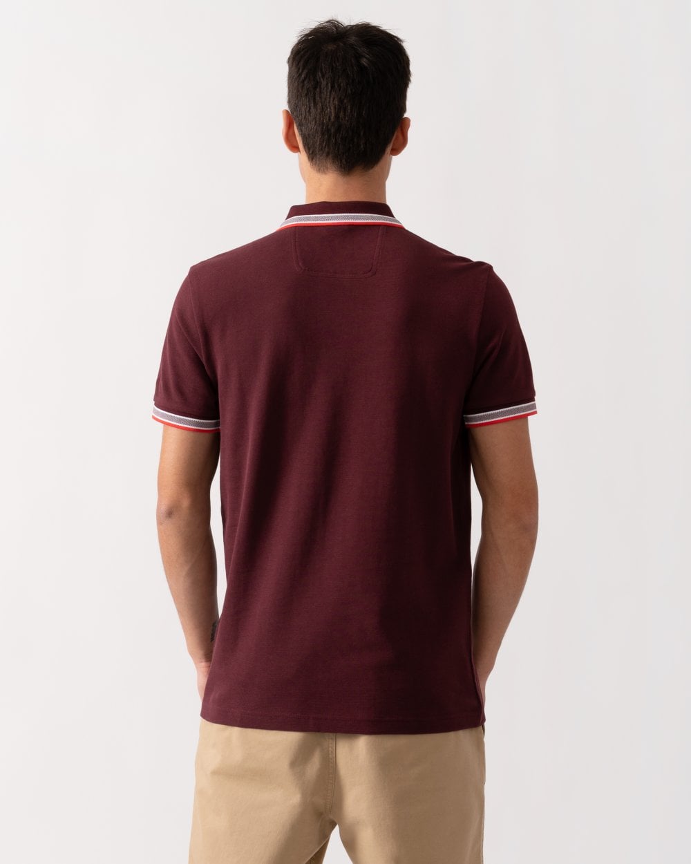 BOSS Green Paddy Contrast Mens Polo - Medium Red 614