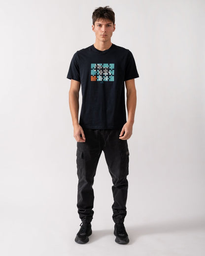 PS Paul Smith Mens Regular Fit Jigsaw Zebra T-Shirt - 49 Very Dark Navy