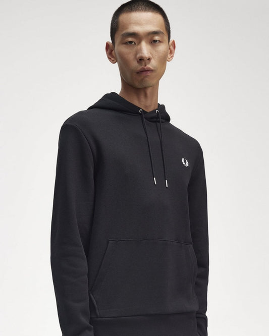 Fred Perry Mens Tipped Hooded Sweatshirt NOS - Black 102