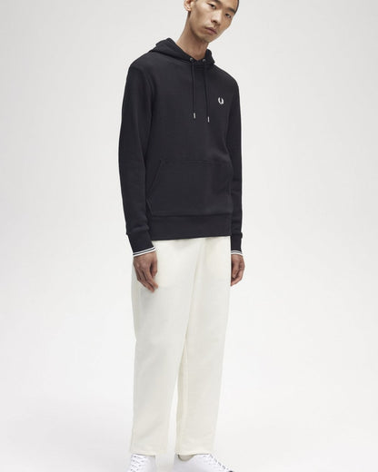 Fred Perry Mens Tipped Hooded Sweatshirt NOS - Black 102