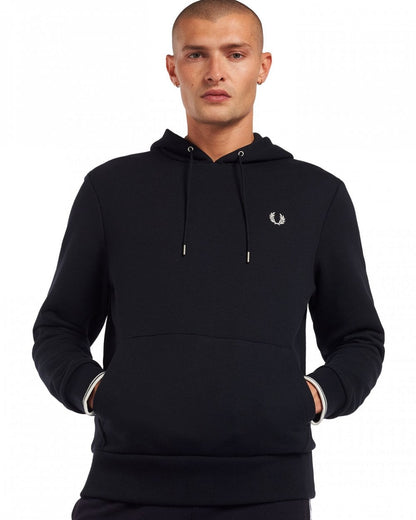 Fred Perry Mens Tipped Hooded Sweatshirt NOS - Navy 248
